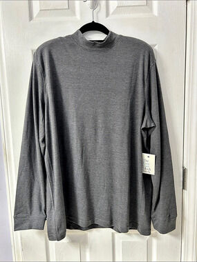 Croft & Barrow Easy Care Mock Neck Mock Neck Long Sleeve Gray XL NWT